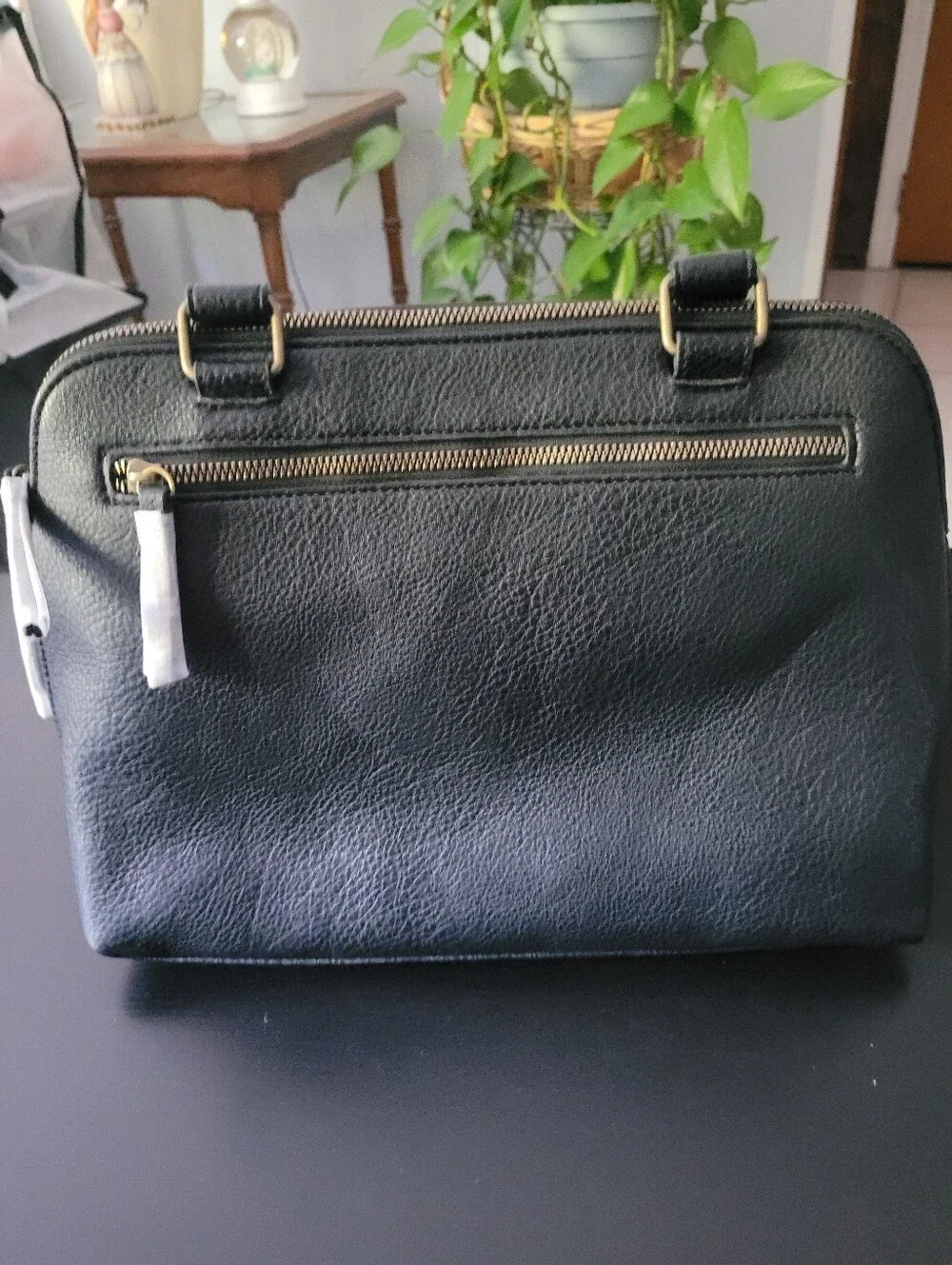 White Mountain Black Faux Leather Shouldet Bag